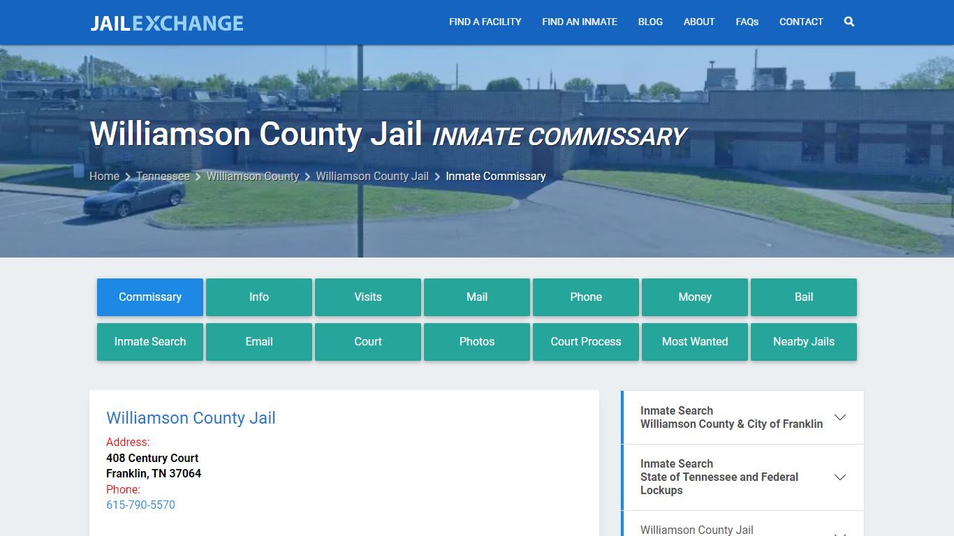 Williamson County Jail Inmate Commissary - Jail Exchange